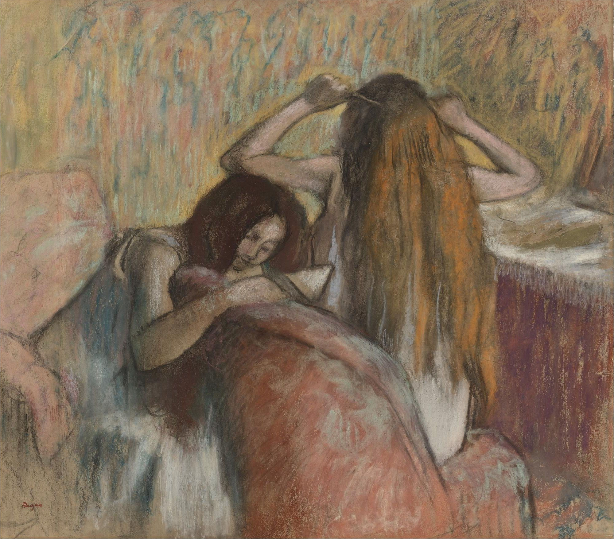 Эдгар Дега. "Женщина, расчёсывающая свои волосы". 1892-1895.